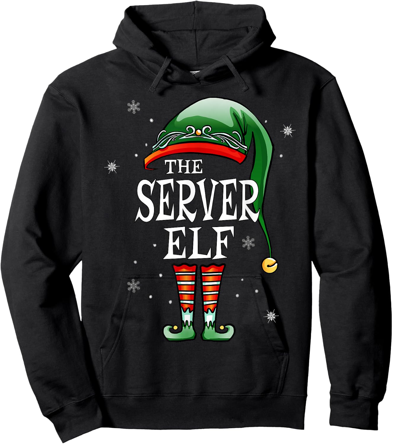 Matching Family Funny The Server Elf Christmas Hoodie - Hoodie | Black