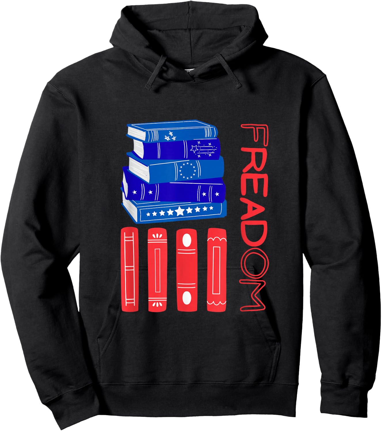 fREADom Freedom 250th USA United States Library Book Hoodie - Hoodie | Black