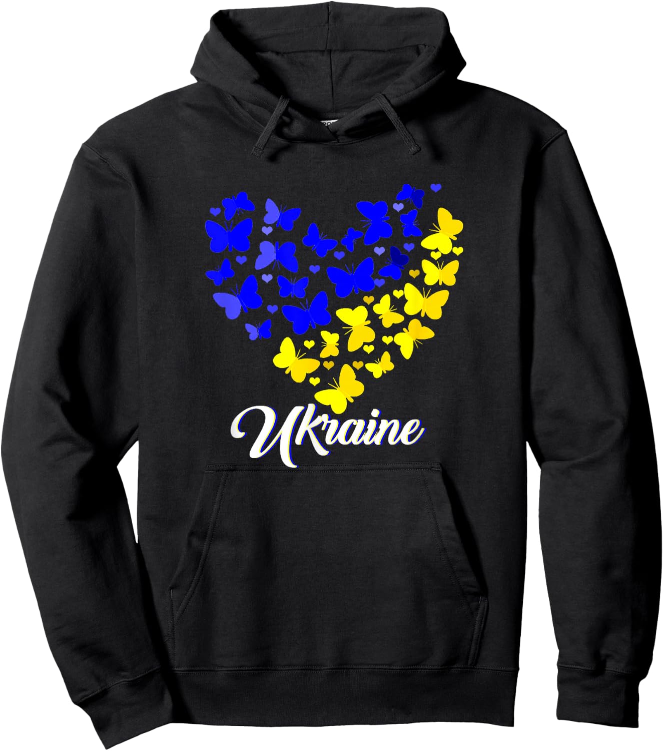 Heart Heart Ukraine shirt Butterfly I Stand With Ukraine Hoodie - Hoodie | Black