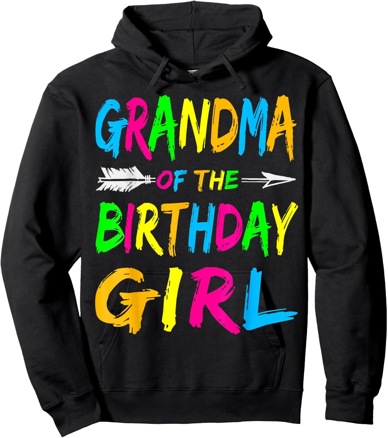 Grandma of the Birthday Girl Retro 80's Party Shirt Hoodie - Hoodie | Black