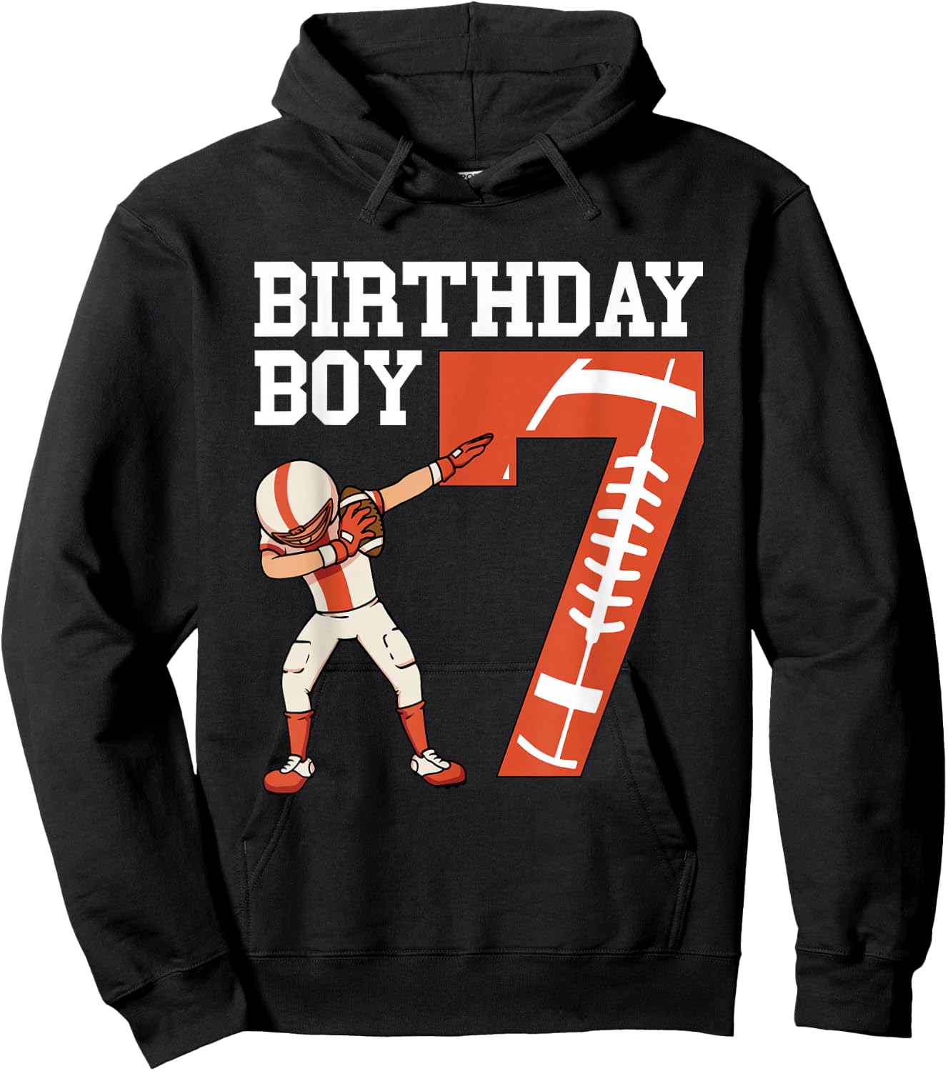 7 Years Old Boy Football Player 7th Football Birthday Boys Hoodie - Hoodie | Black