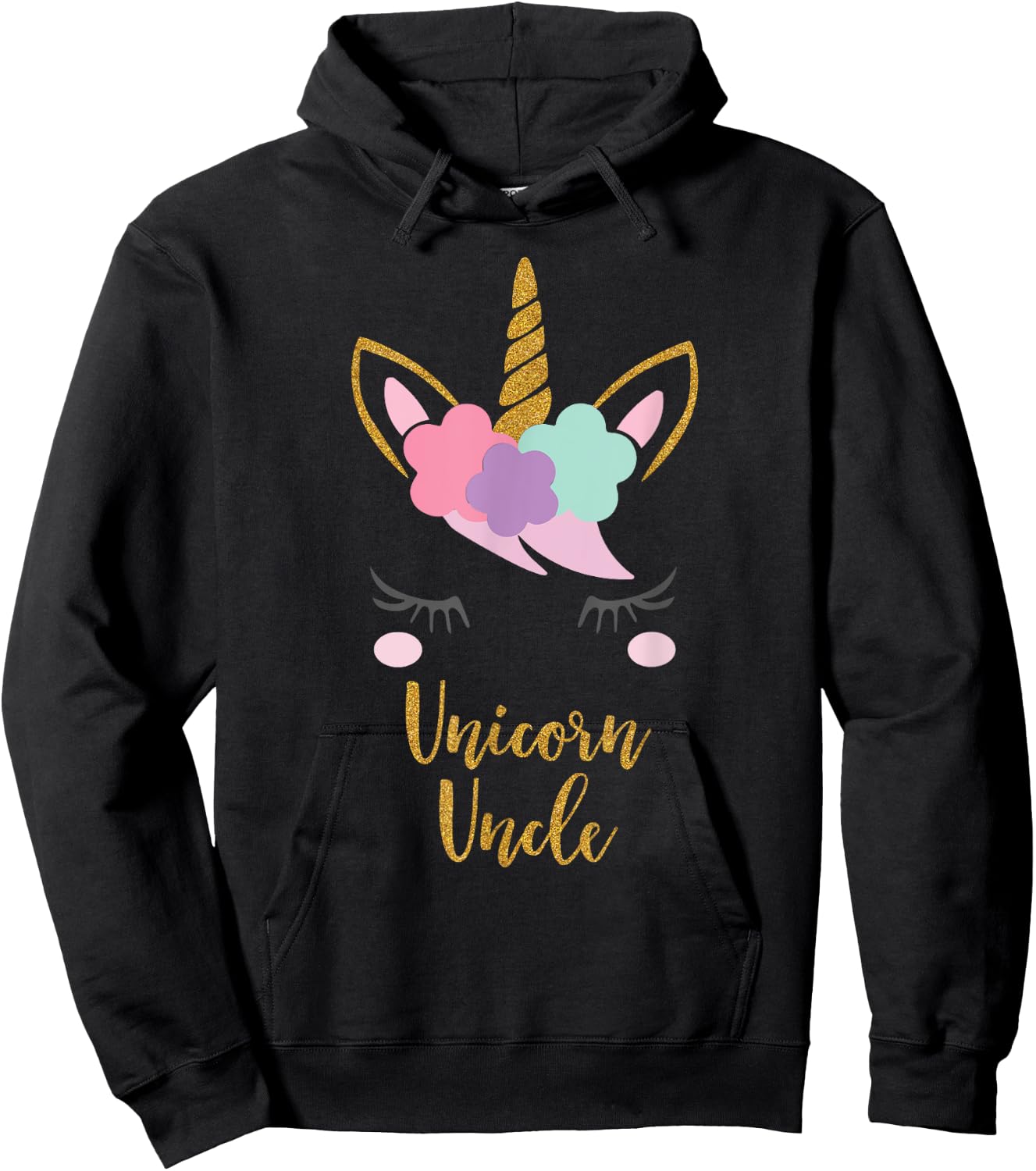 Unicorn Uncle Shirt, Uncle of the Birthday Girl Gift Hoodie - Hoodie | Black