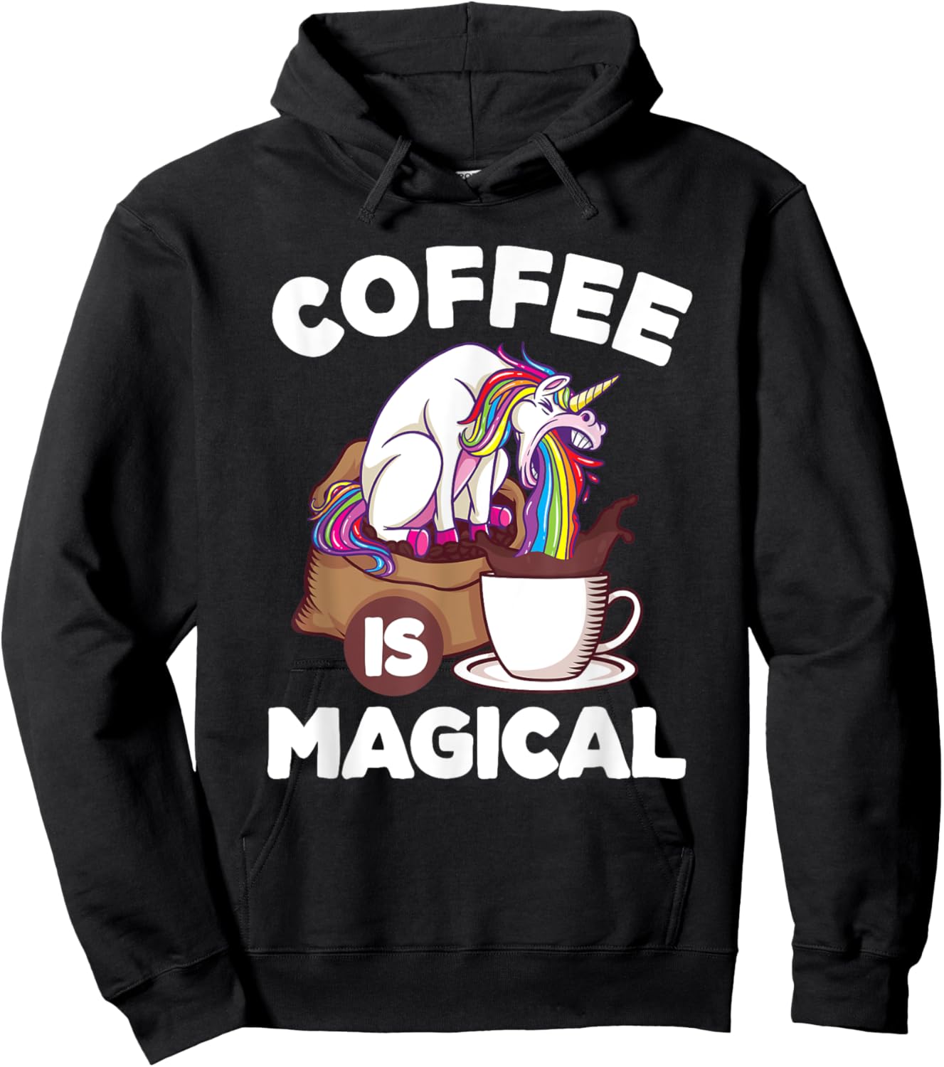 Coffee Unicorn Hoodie - Hoodie | Black