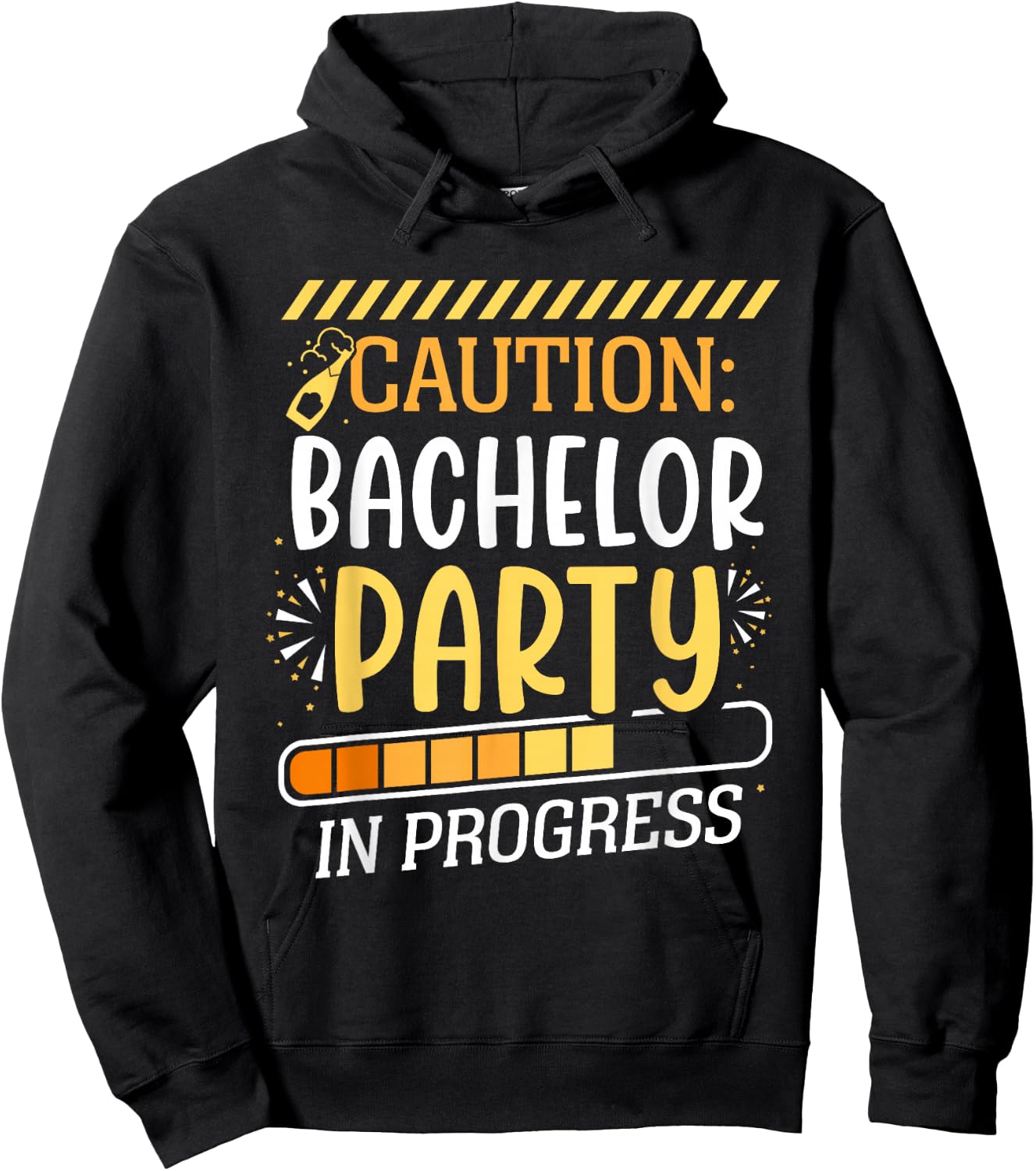 Attention! Stag Night In Gone Bachelor Bride Hoodie - Hoodie | Black