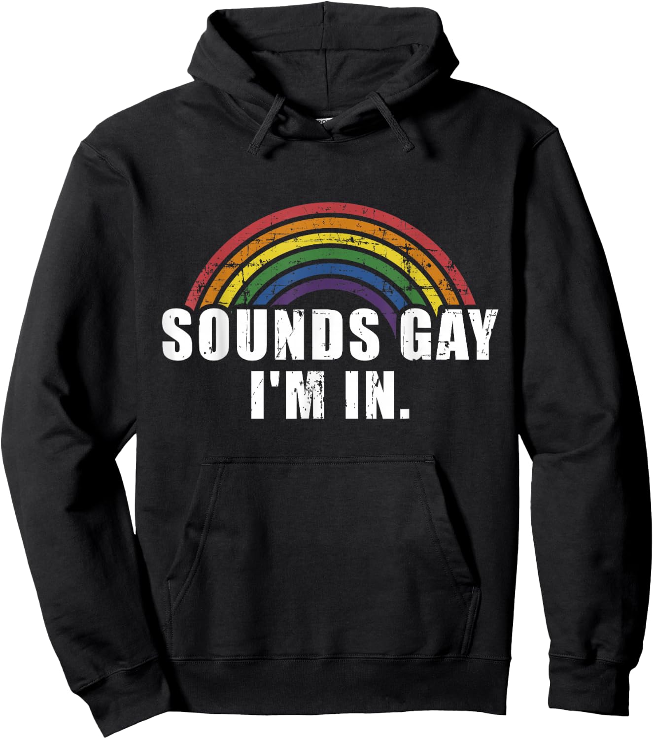 Funny Sounds Gay I'm in with Rainbow Flag for Pride Month Hoodie - Hoodie | Black