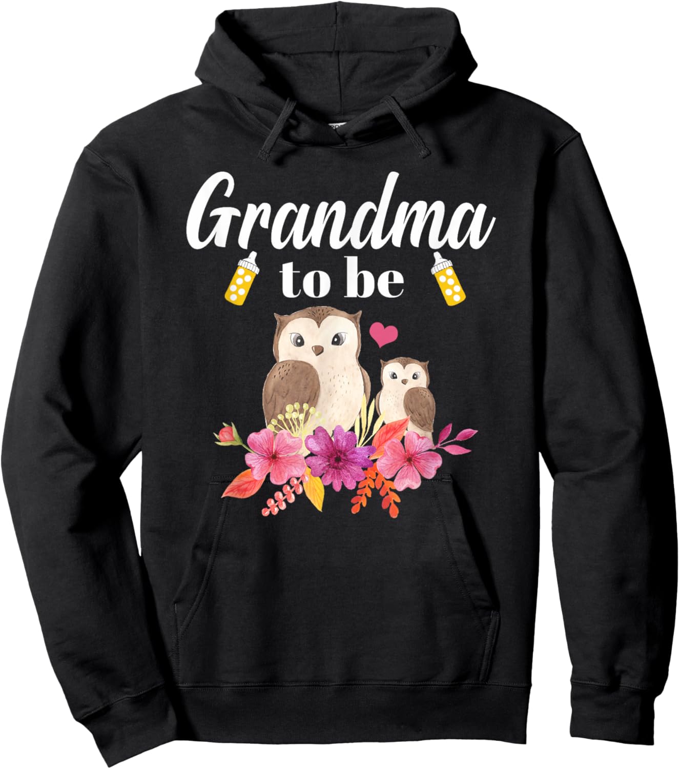 Grandma To Be Owl Baby Shower Hoodie - Hoodie | Black