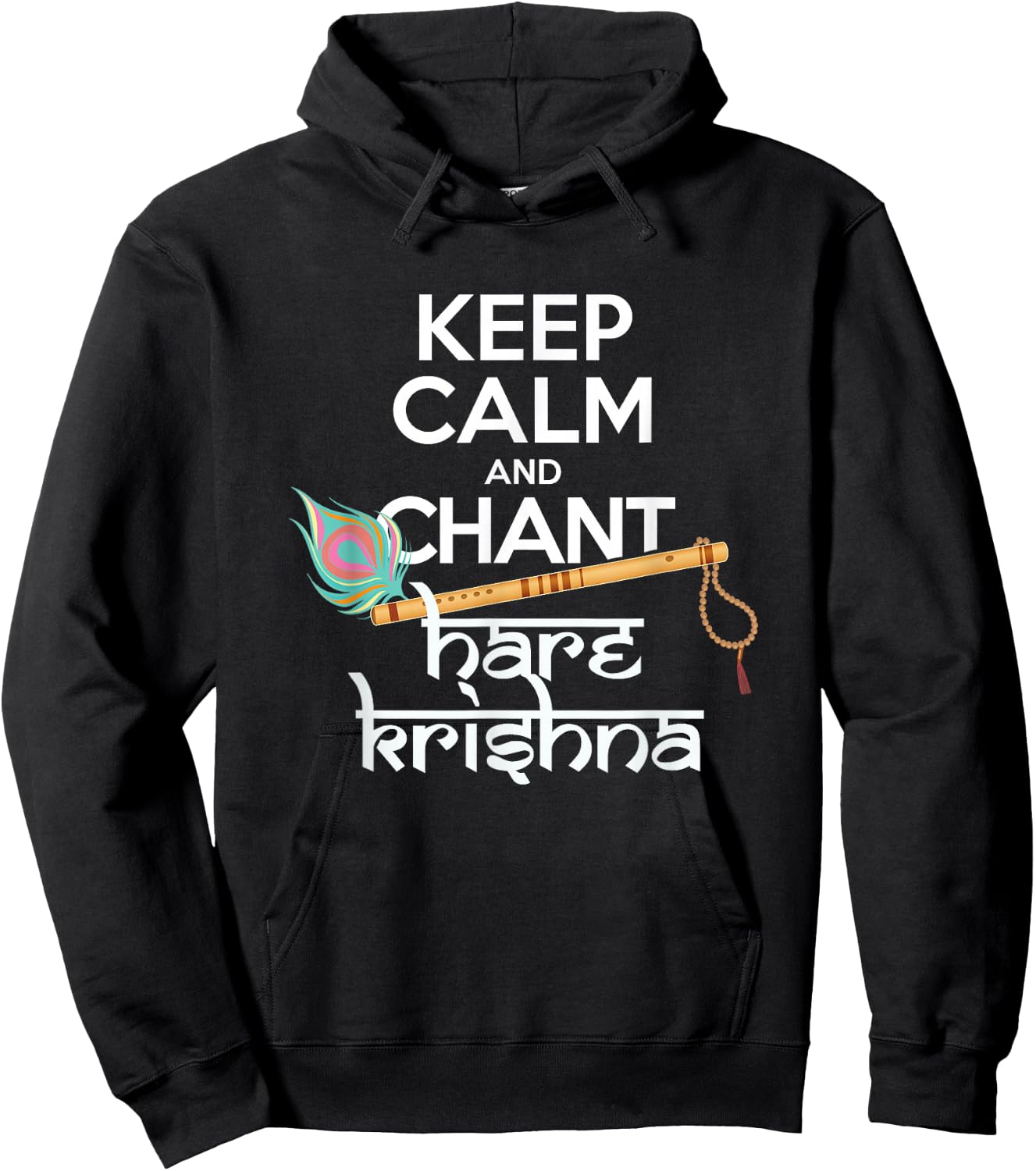 Keep Calm and Chant Hare Krishna Mantra Chanting Hinduism Hoodie - Hoodie | Black