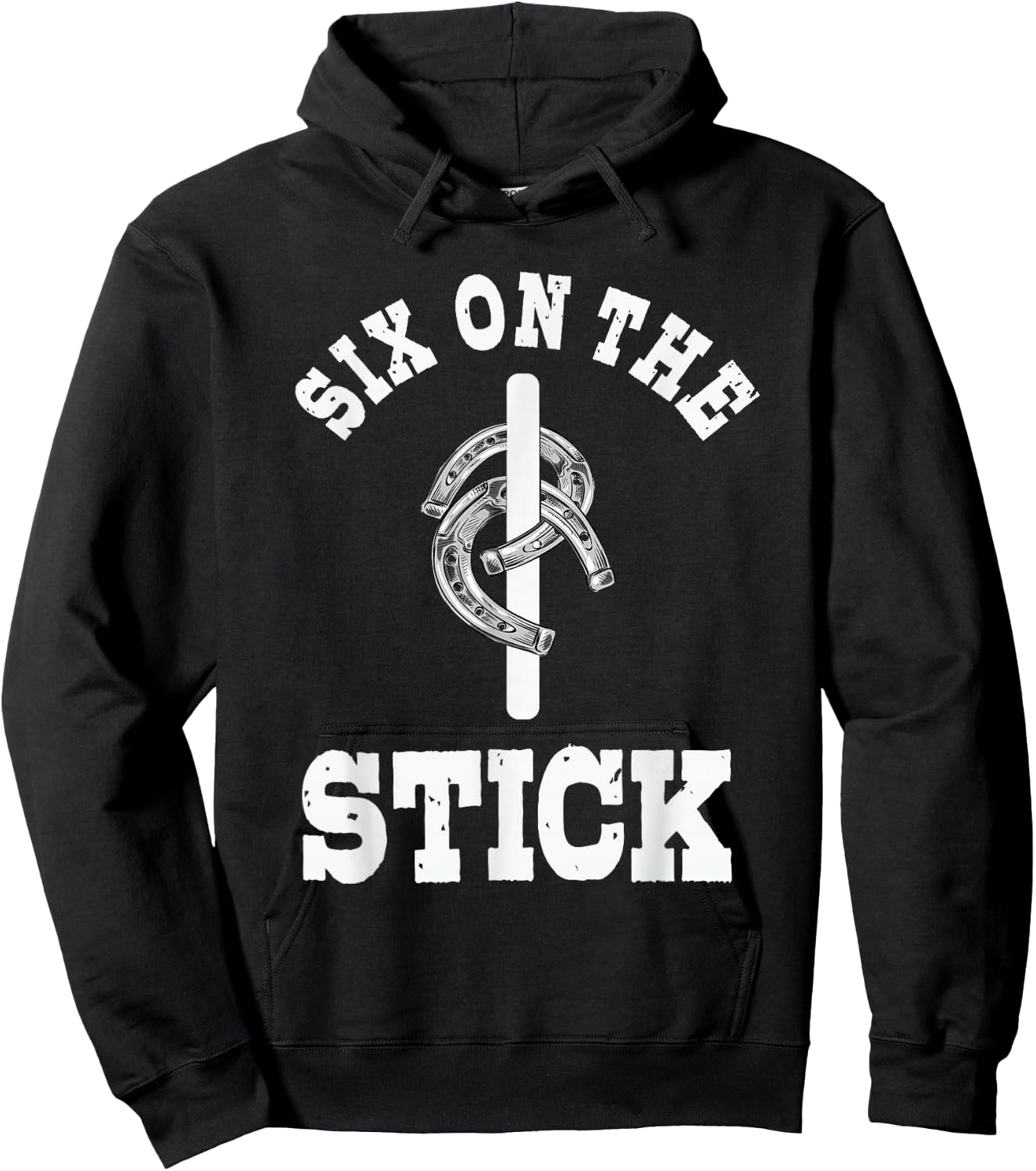 Six On The Stick Horseshoe Pitching Horse Lover Ferrier Hoodie - Hoodie | Black
