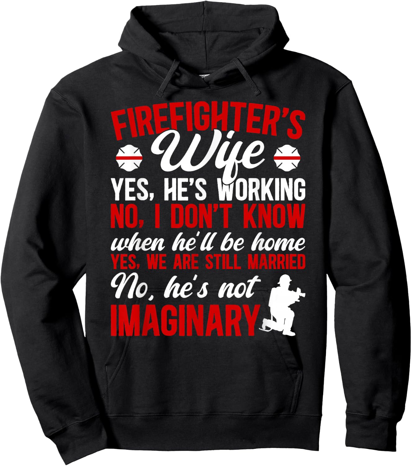 Funny Firefighter's Wife of A Firefighter Wife Fire Wife Hoodie - Hoodie | Black