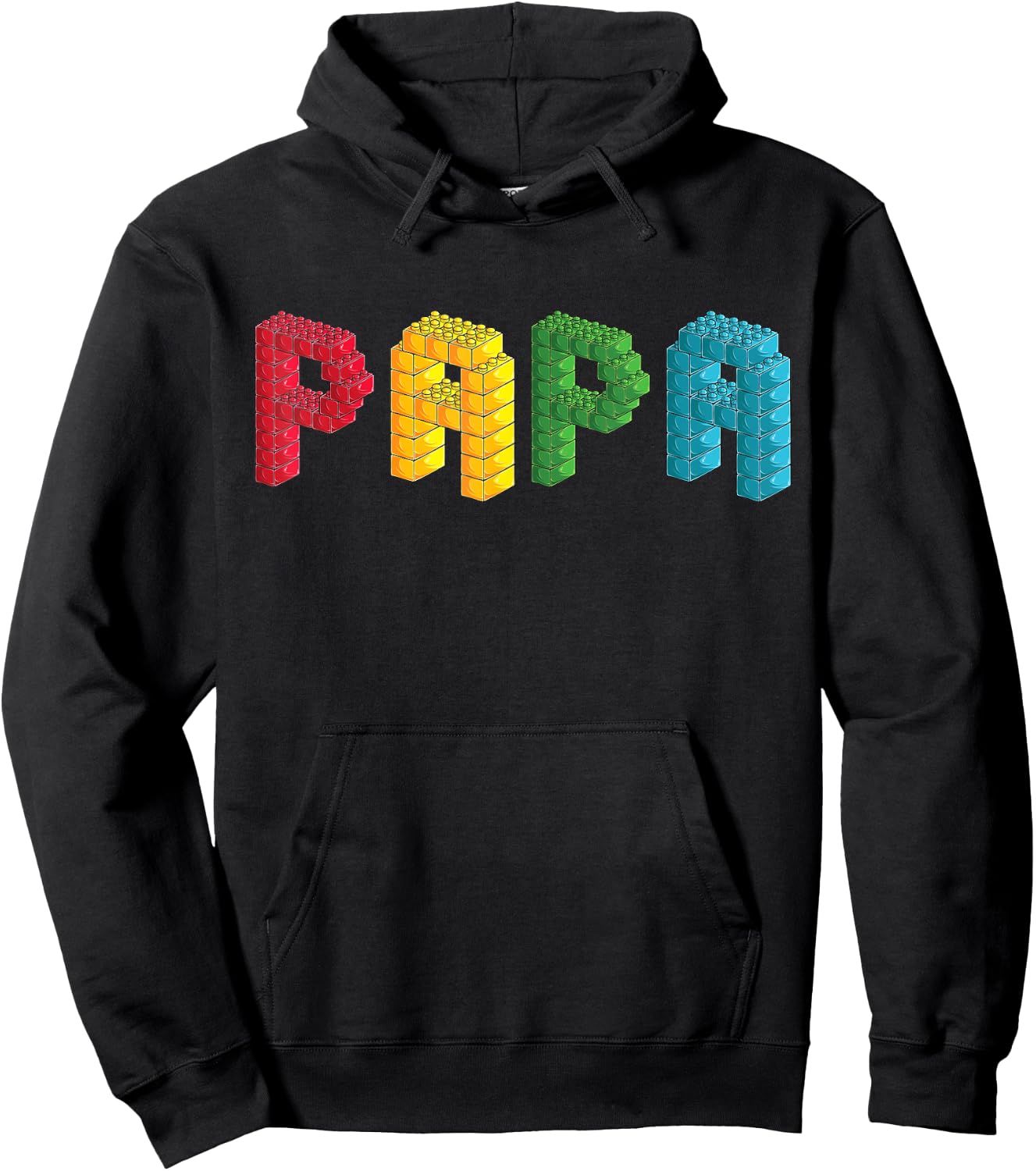 Papa Master Builder Building Bricks Blocks Family Set Hoodie - Hoodie | Black
