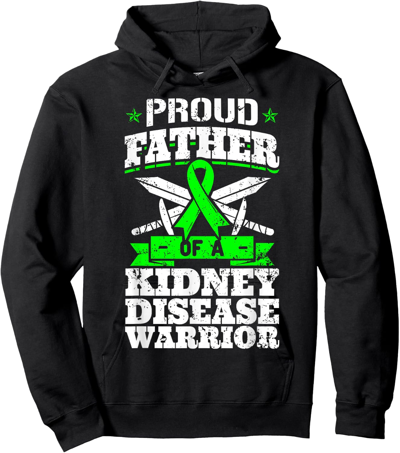 Proud Father Of A Kidney Disease Warrior CKD Awareness Dad Hoodie - Hoodie | Black