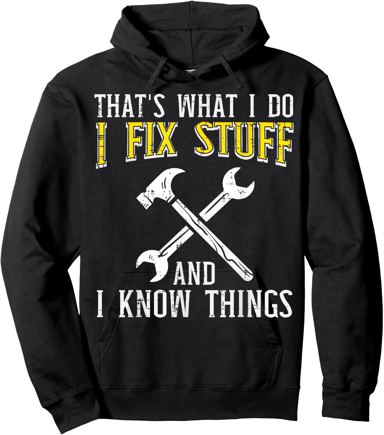 I Fix Stuff And Know Things Funny Car Mechanic Men Women Kid Hoodie - Hoodie | Black
