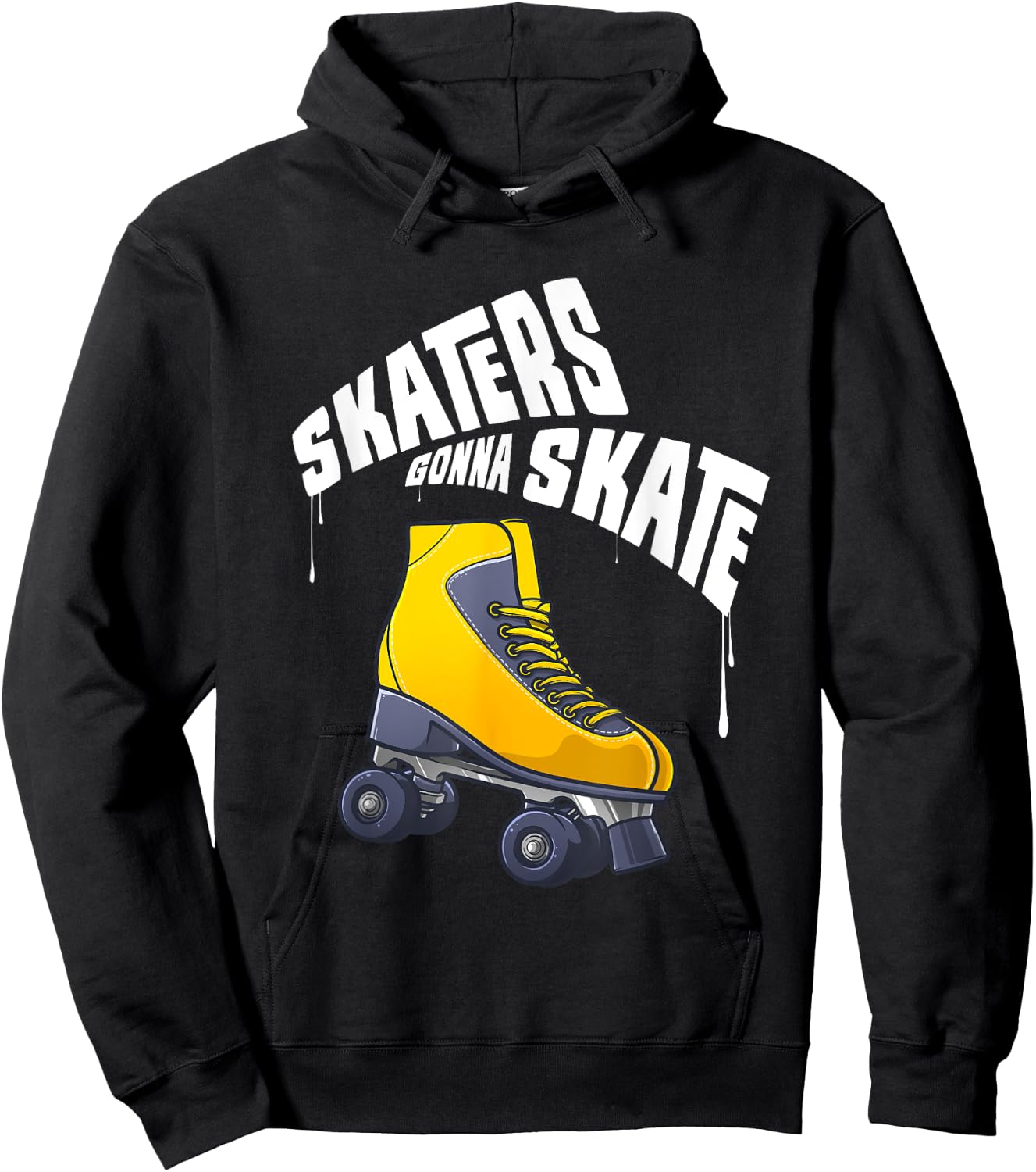 Funny Roller Skating Art Men Women Boys Girls Roller Skater Hoodie - Hoodie | Black