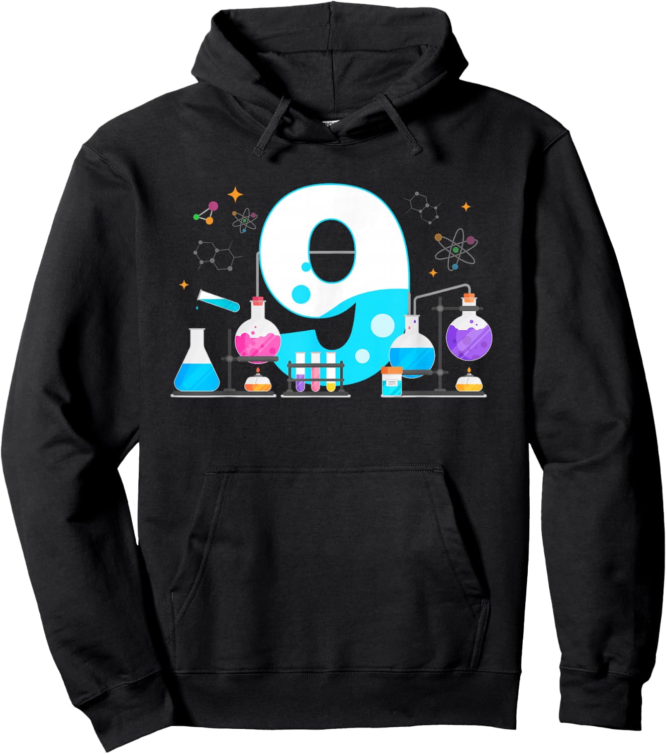 9 Year Old Kids Scientist 9th Birthday Kids Science Hoodie - Hoodie | Black