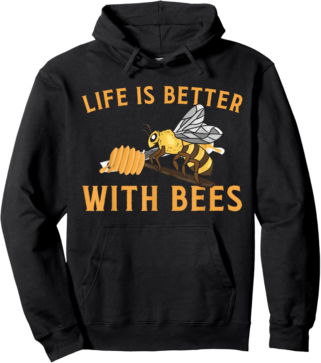 Cool Bee Design Women Honey Bumble Bee Beekeeping Hoodie - Hoodie | Black