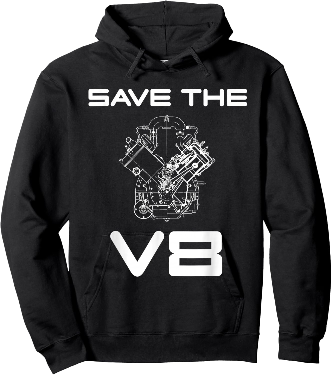 Save The V8 Custom Car Muscle Car Classic Car Owner Mechanic Hoodie - Hoodie | Black
