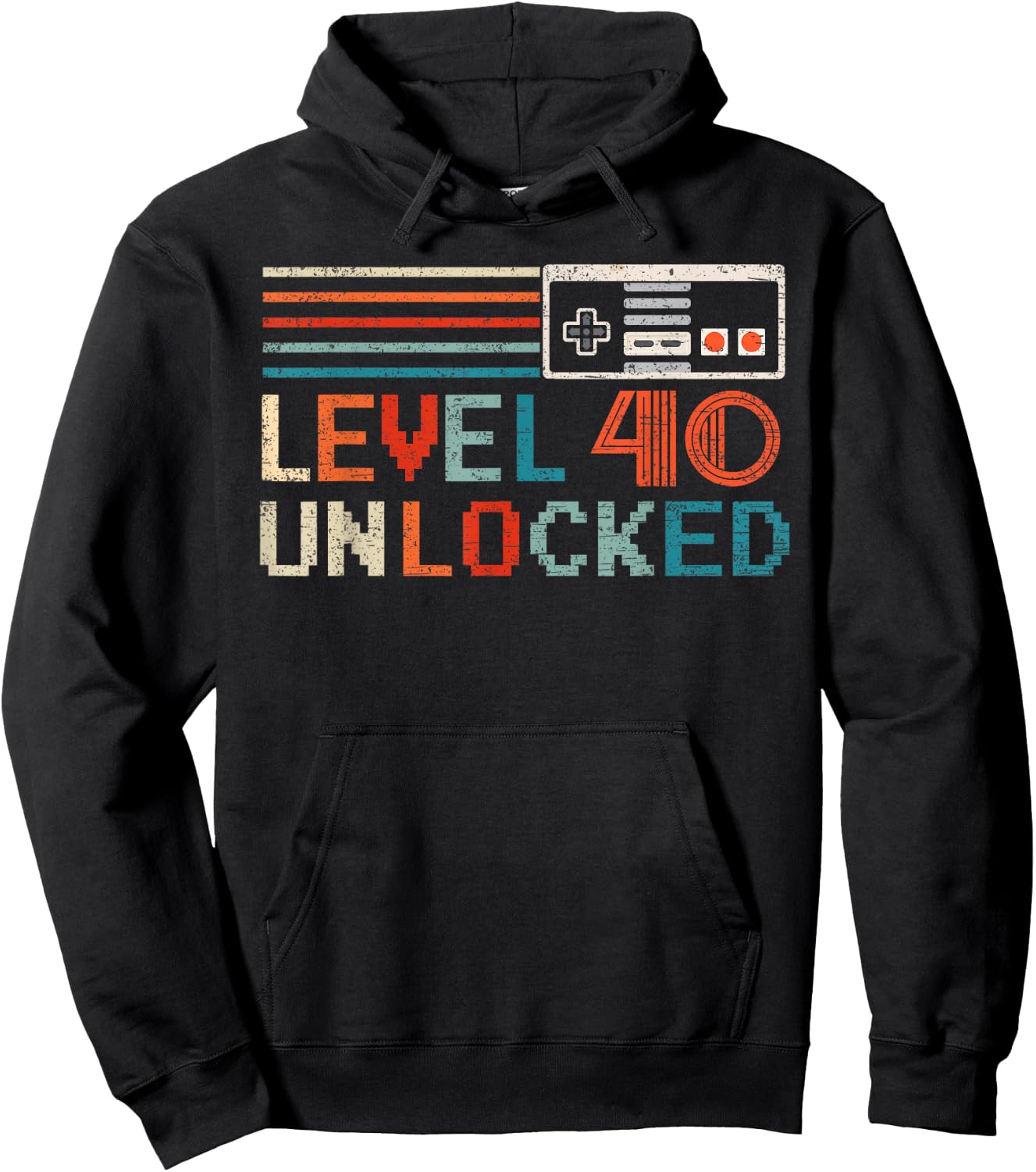 Unlocked Level 40 Birthday Boy Video Game Controller Hoodie - Hoodie | Black