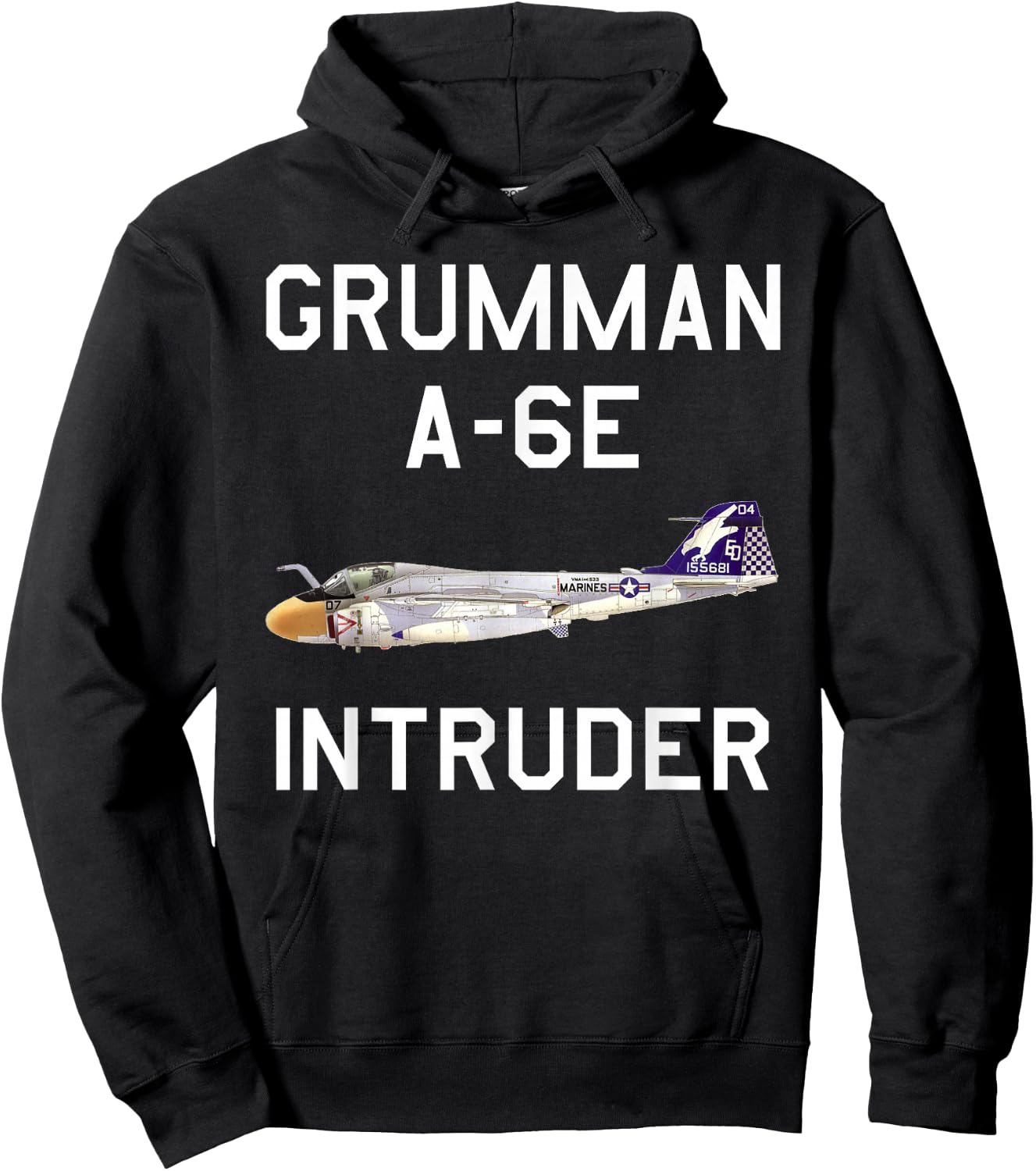 Grumman A-6E Intruder Military Navy Airplane Hoodie - Hoodie | Black