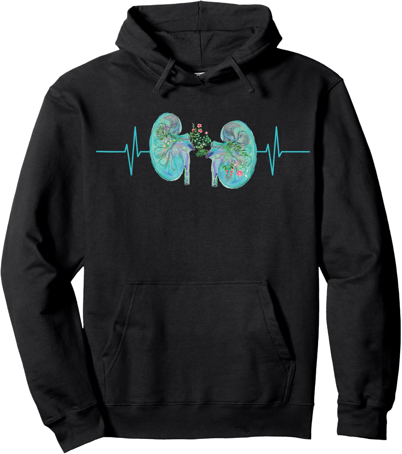 Nephrology Nurse Dialysis Technician Kidney Heartbeat RN Hoodie - Hoodie | Black