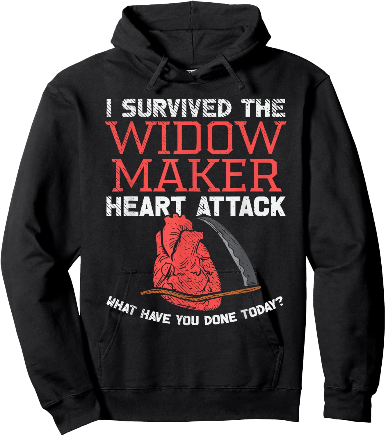 Widow Maker Heart Attack Funny Joke Heart Surgery Survivor Hoodie - Hoodie | Black