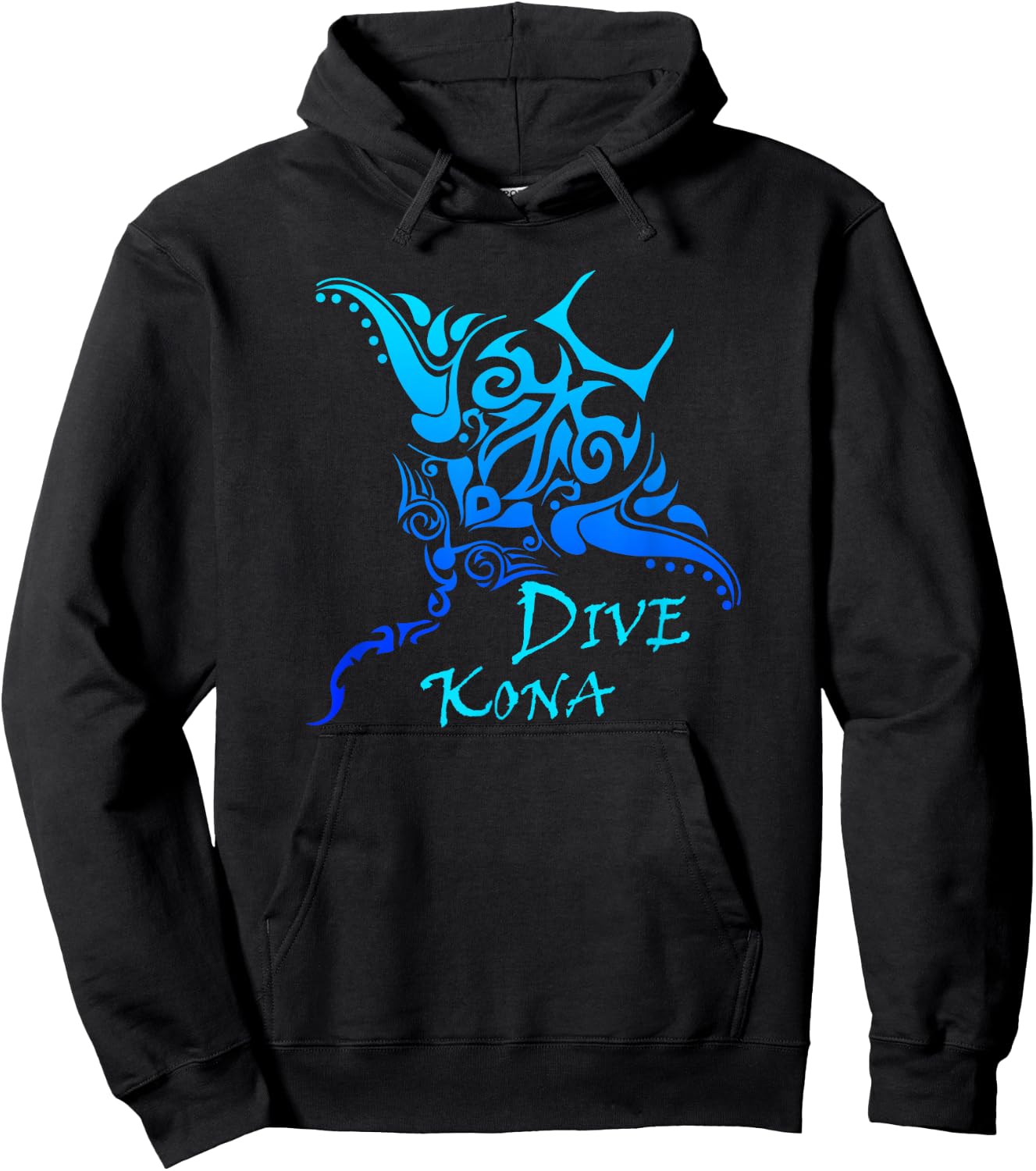 Dive Kona Hawaii Tribal Stingray Polynesian Tattoo Hoodie - Hoodie | Black