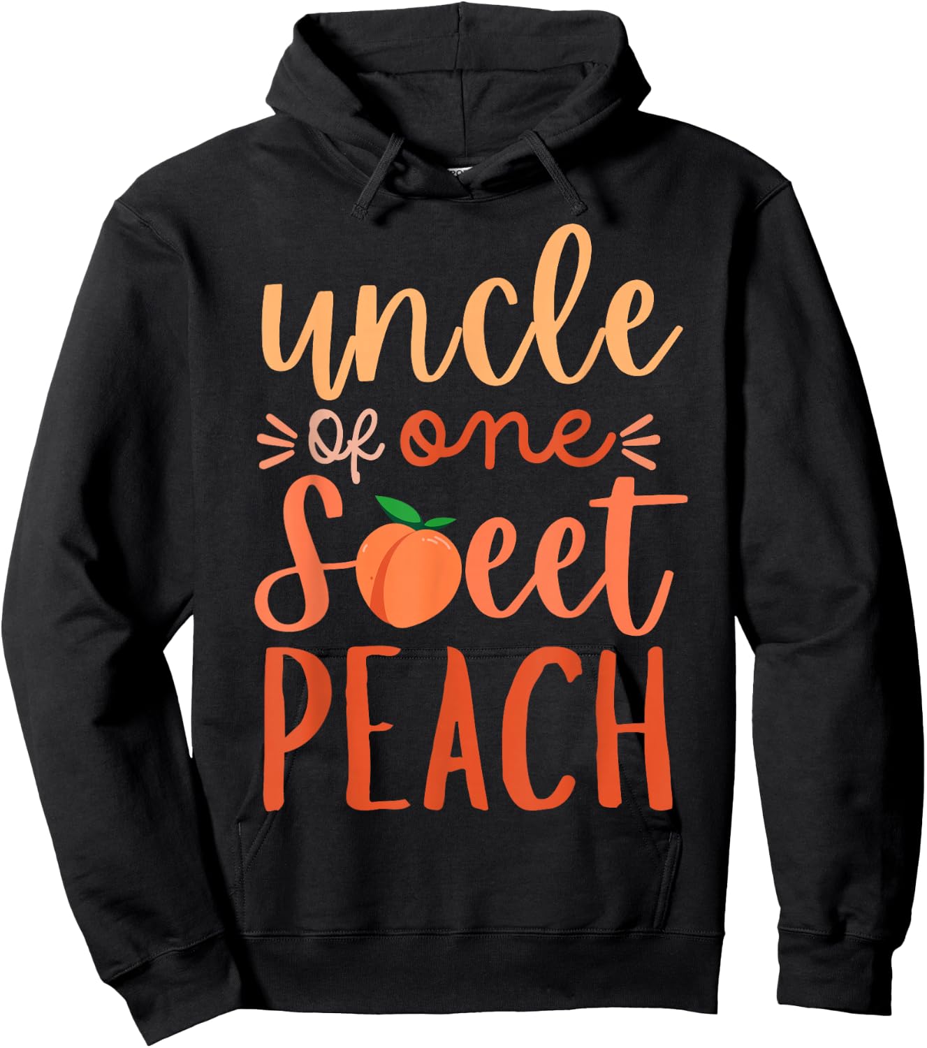Uncle of The Sweet One Peach 1st Birthday Family Matching Hoodie - Hoodie | Black