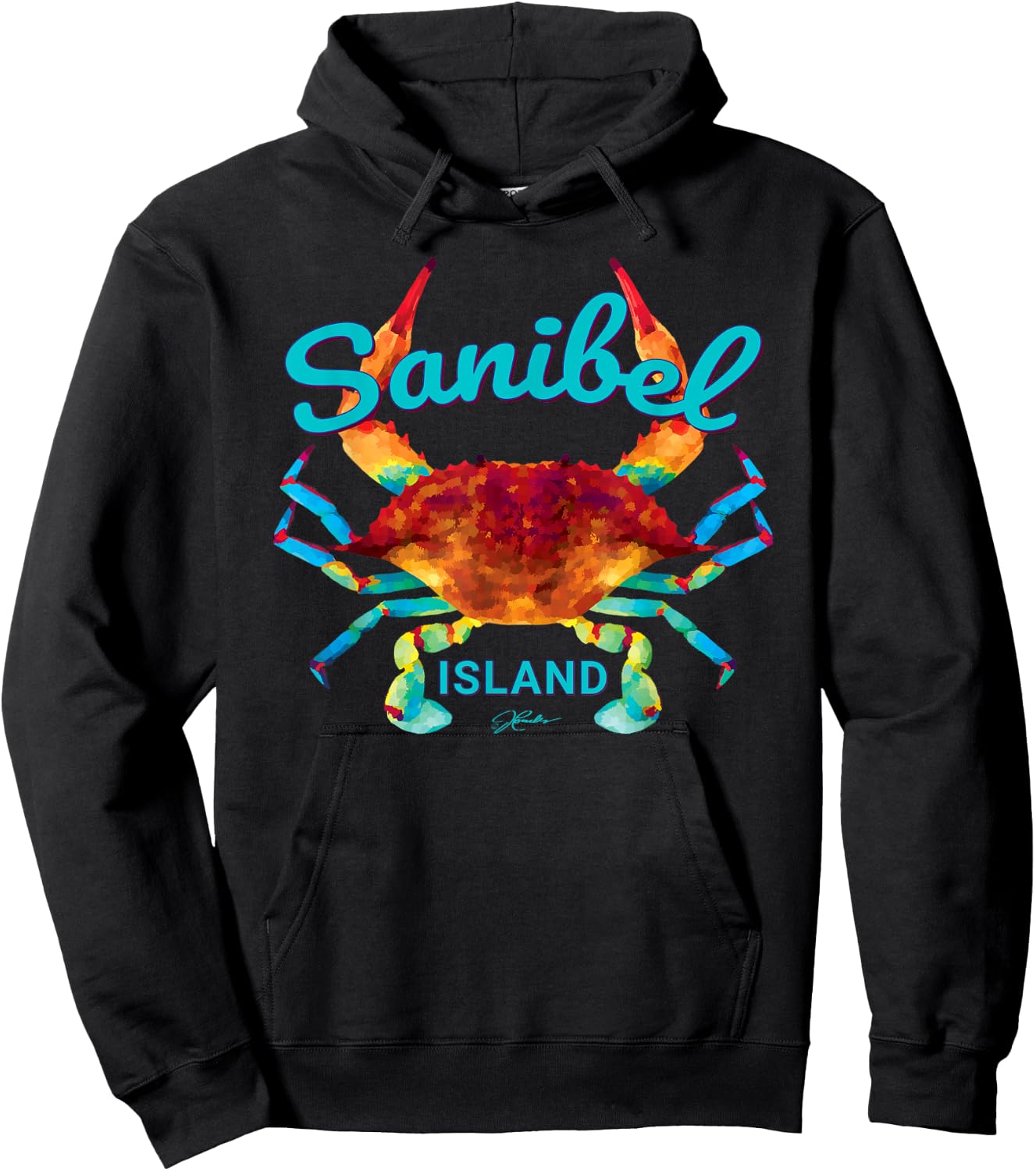 JCombs: Sanibel Island, FL, Blue Crab Hoodie - Hoodie | Black