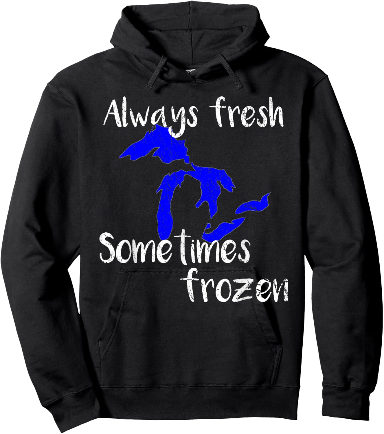 Michigan Great Lakes Shirt, Sometimes Frozen Hoodie - Hoodie | Black