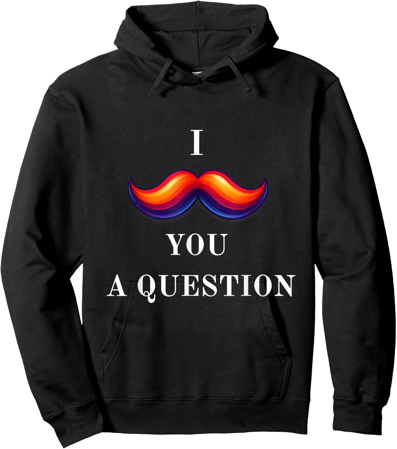 Mustache Question Hoodie - Hoodie | Black