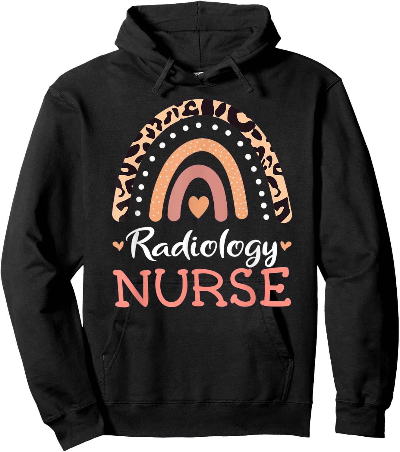 Radiology Nurse RN Leopard Rainbow Appreciation Nursing Hoodie - Hoodie | Black