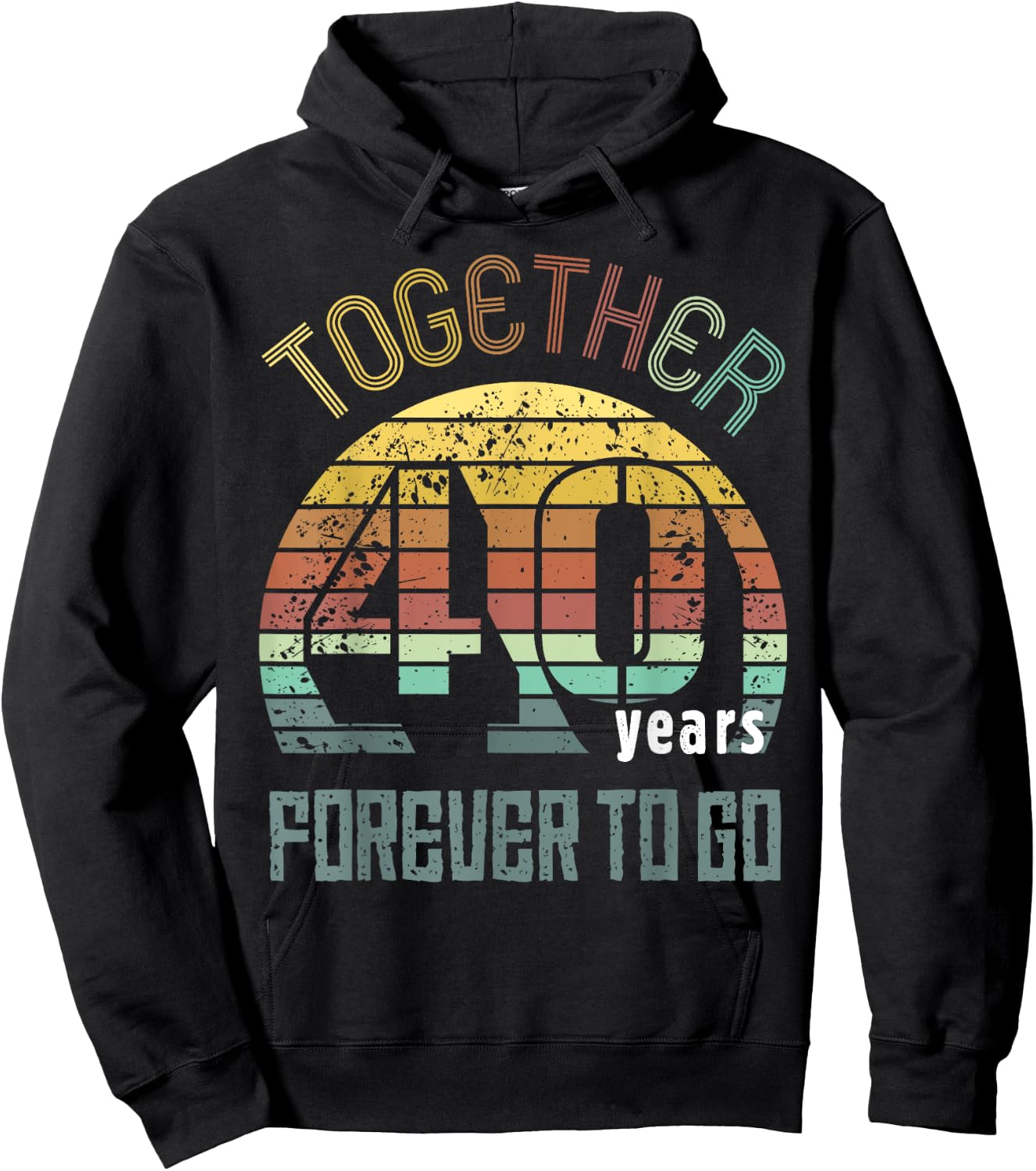 40th Years Wedding Anniversary Gifts For Couples Matching 40 Hoodie - Hoodie | Black