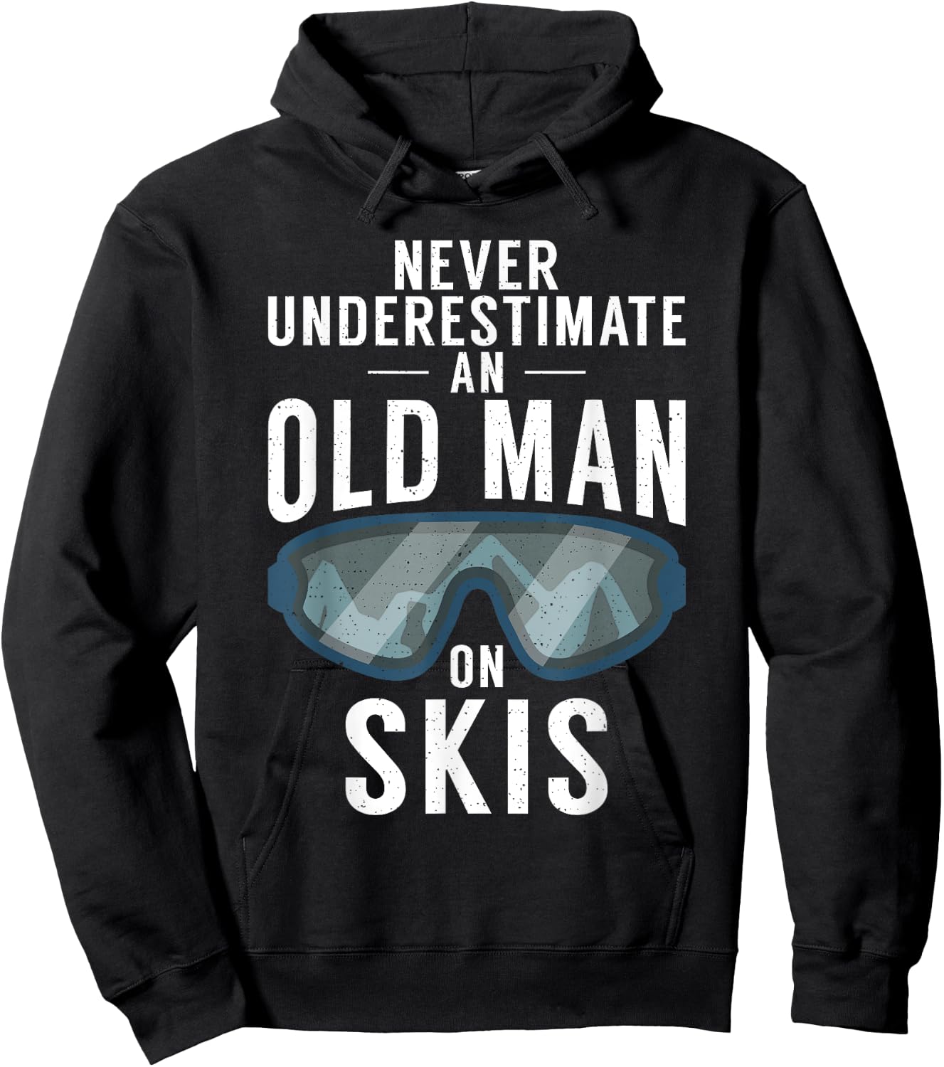 Never underestimate an Old man on Skis Winter Sport Skier Hoodie - Hoodie | Black