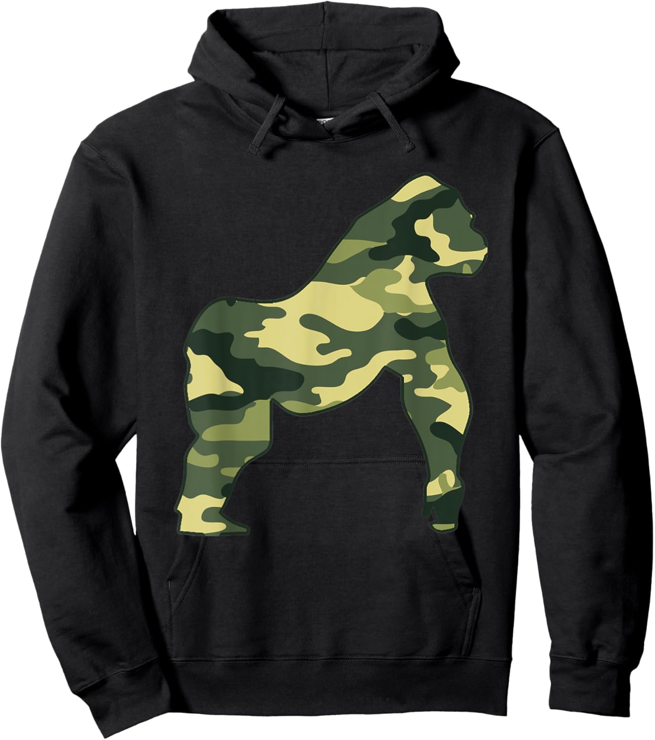 Military Gorilla Camo Men Print US Ape Animal Veteran Gift Hoodie - Hoodie | Black