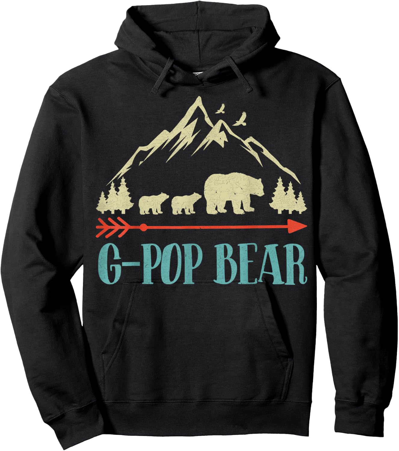 G-Pop Bear-Vintage Father's Day Mother's Day Hoodie - Hoodie | Black