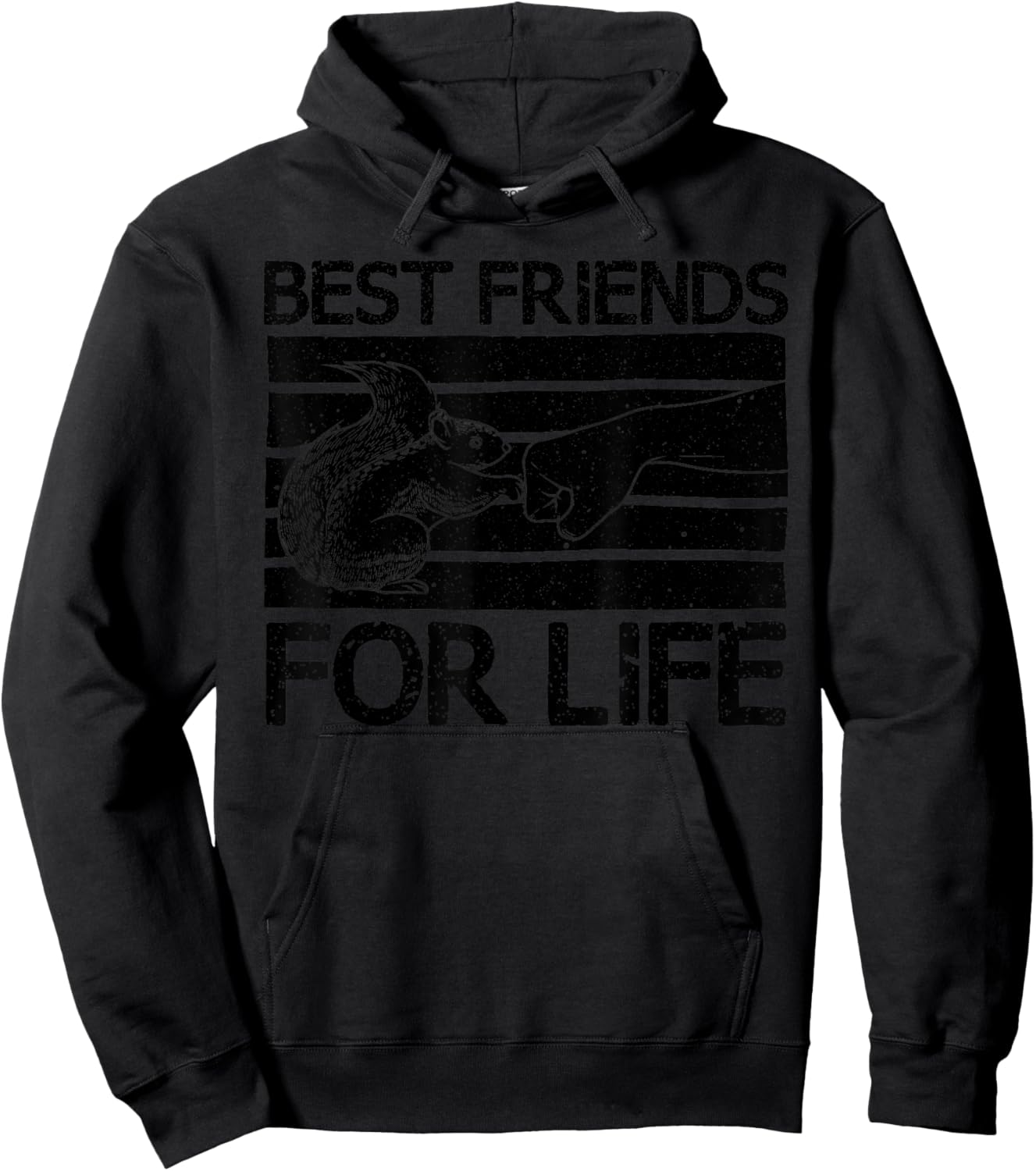 Funny Best Friends For Life Squirrel Gift Cool Fist Bump Hoodie - Hoodie | Black