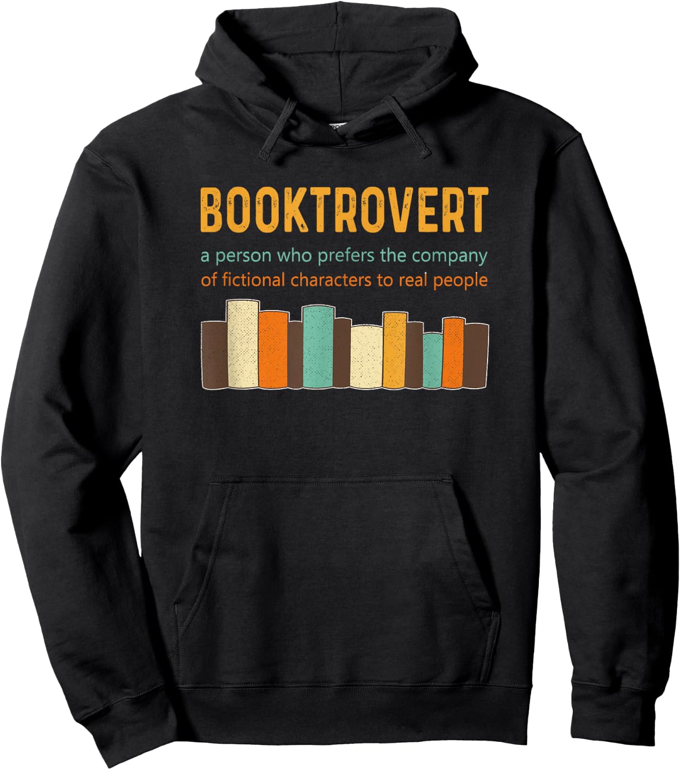 Booktrovert Book Lover Book Worm Reading Nerd Retro Colors Hoodie - Hoodie | Black