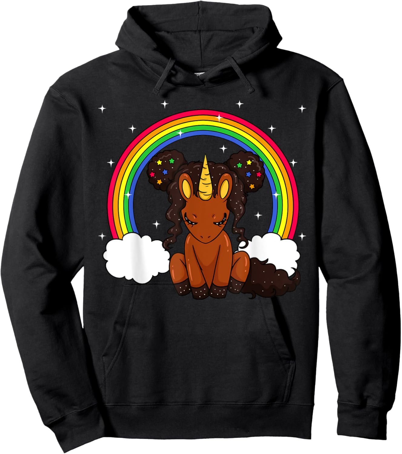 African American Unicorn African Unicorn Love Hoodie - Hoodie | Black