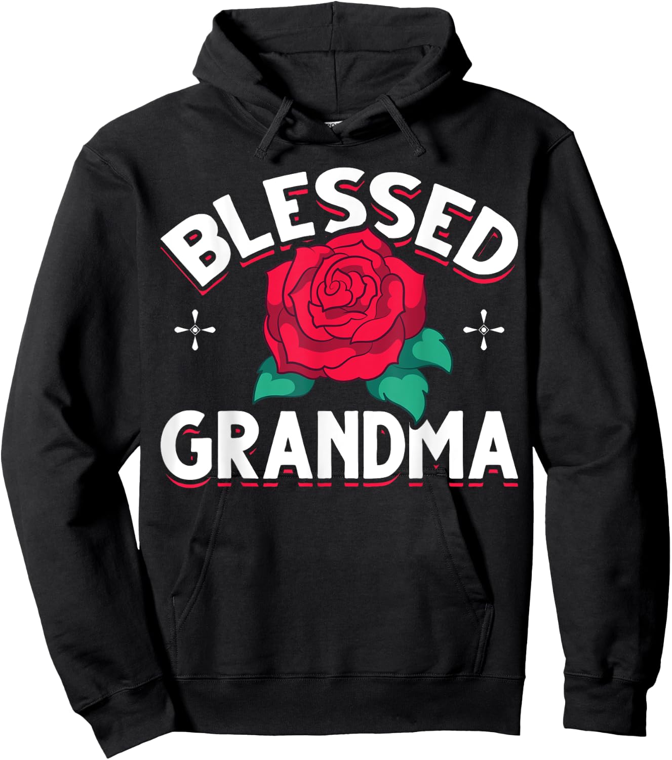 Blessed Grandmother Nana Granny Mothers Day Rose Grandma Hoodie - Hoodie | Black