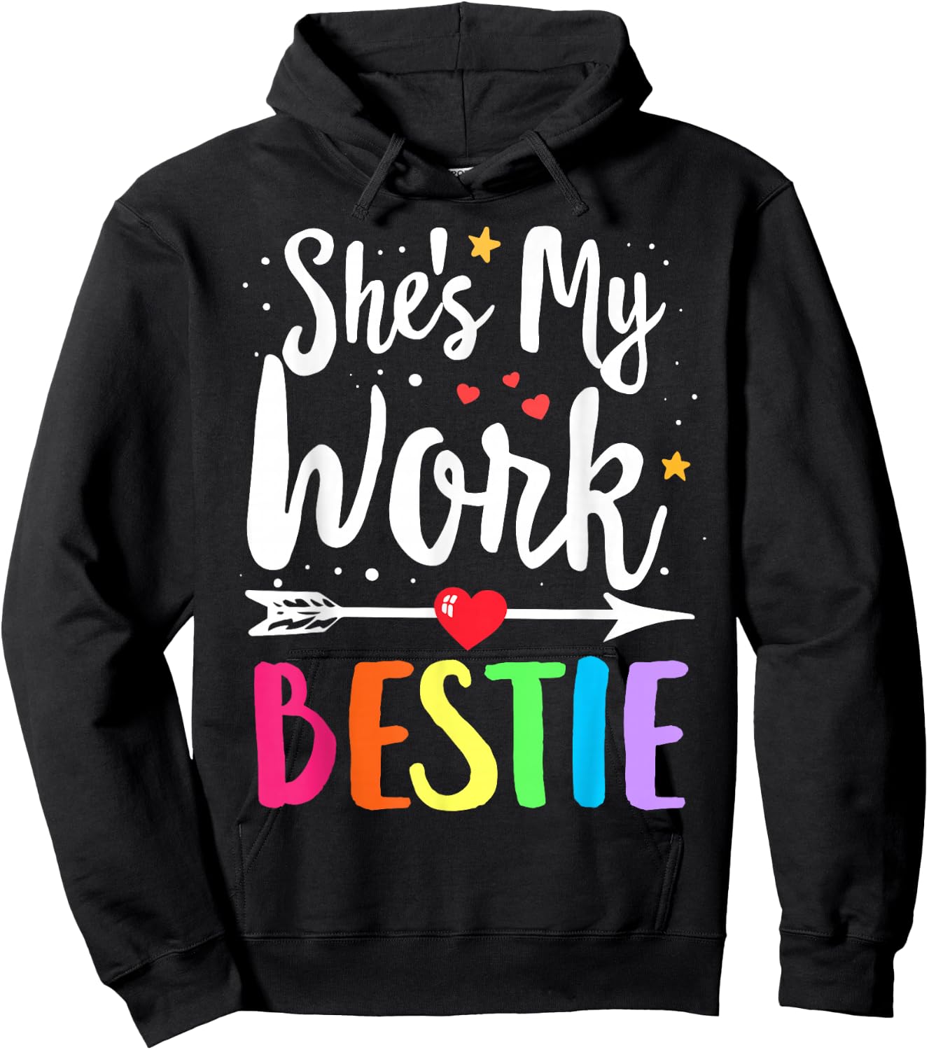 Matching WORK Best Friend She's My WORK Bestie Hoodie - Hoodie | Black
