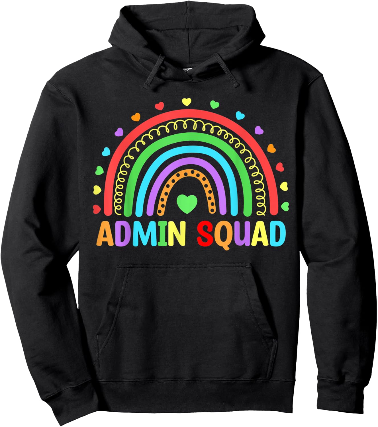 Admin Squad School Rainbow Assistant Principal Administrator Hoodie - Hoodie | Black