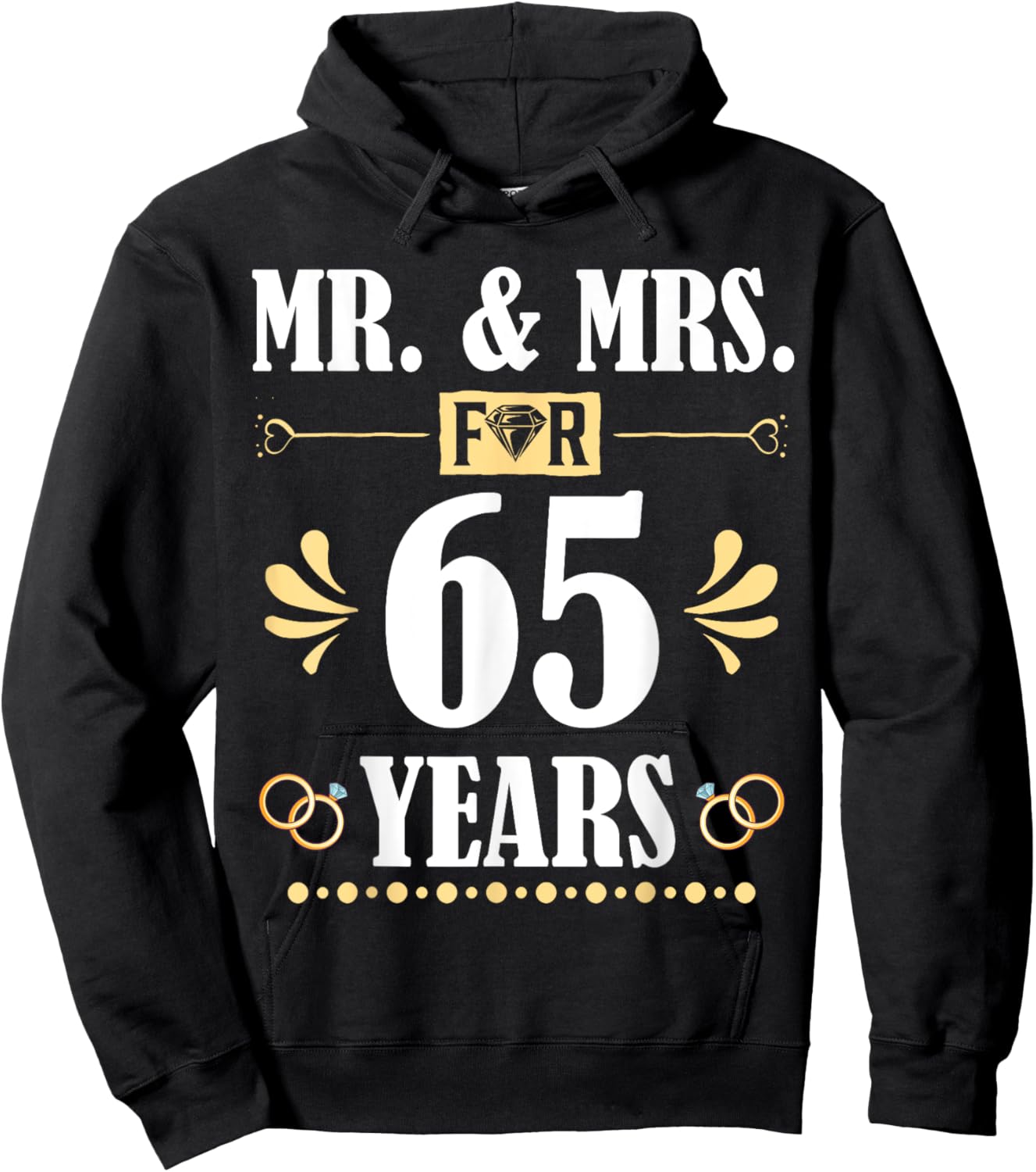 Mr. & Mrs. For 65 Years 65th Wedding Anniversary Matching Hoodie - Hoodie | Black