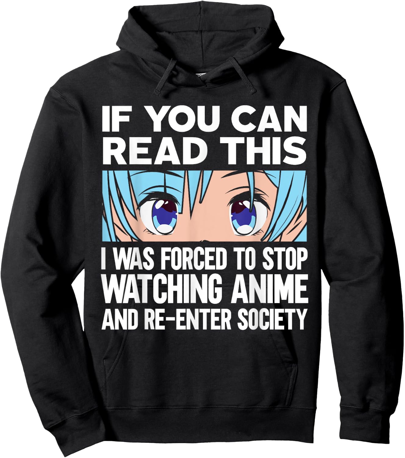 Anime art forced to re-enter society stop watching anime Hoodie - Hoodie | Black