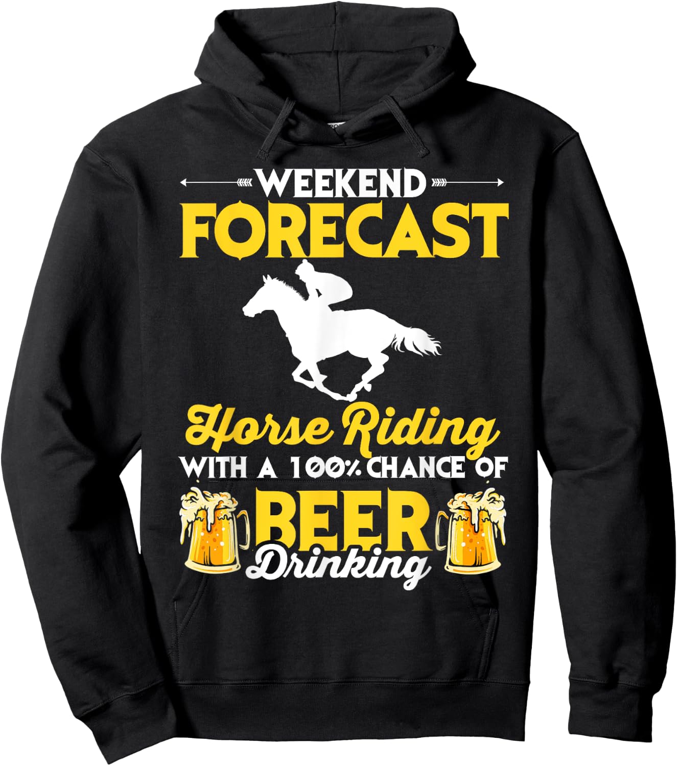 Funny Horse and Beer Lover Graphic and Men Horse Hoodie - Hoodie | Black