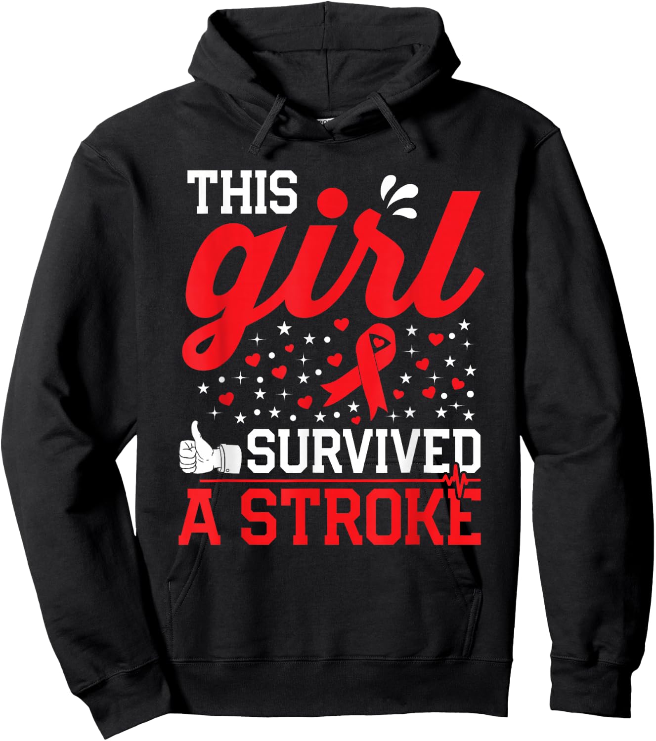 This Girl Survived a Stroke Survivor Recovery Gift Woman Mom Hoodie - Hoodie | Black