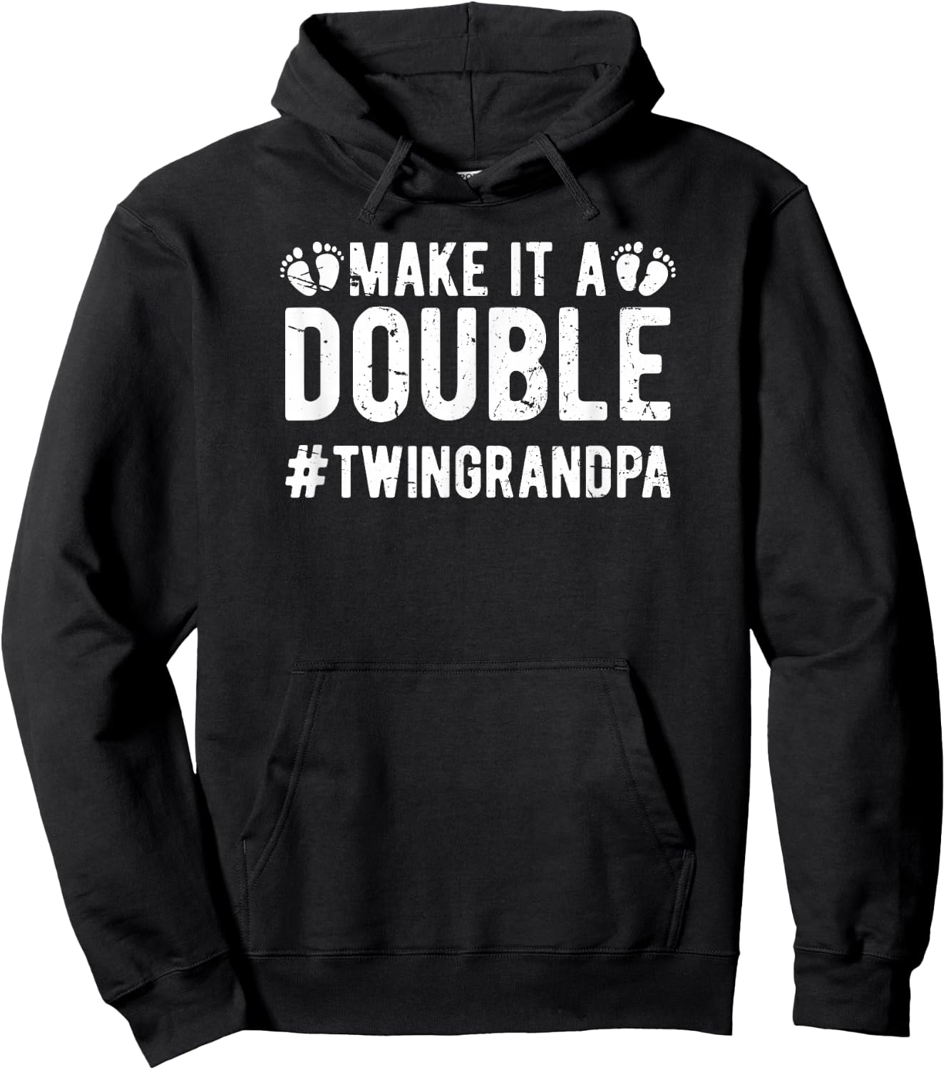 Make It A Double Twin Grandpa Of Twins Twin Grandfather Hoodie - Hoodie | Black