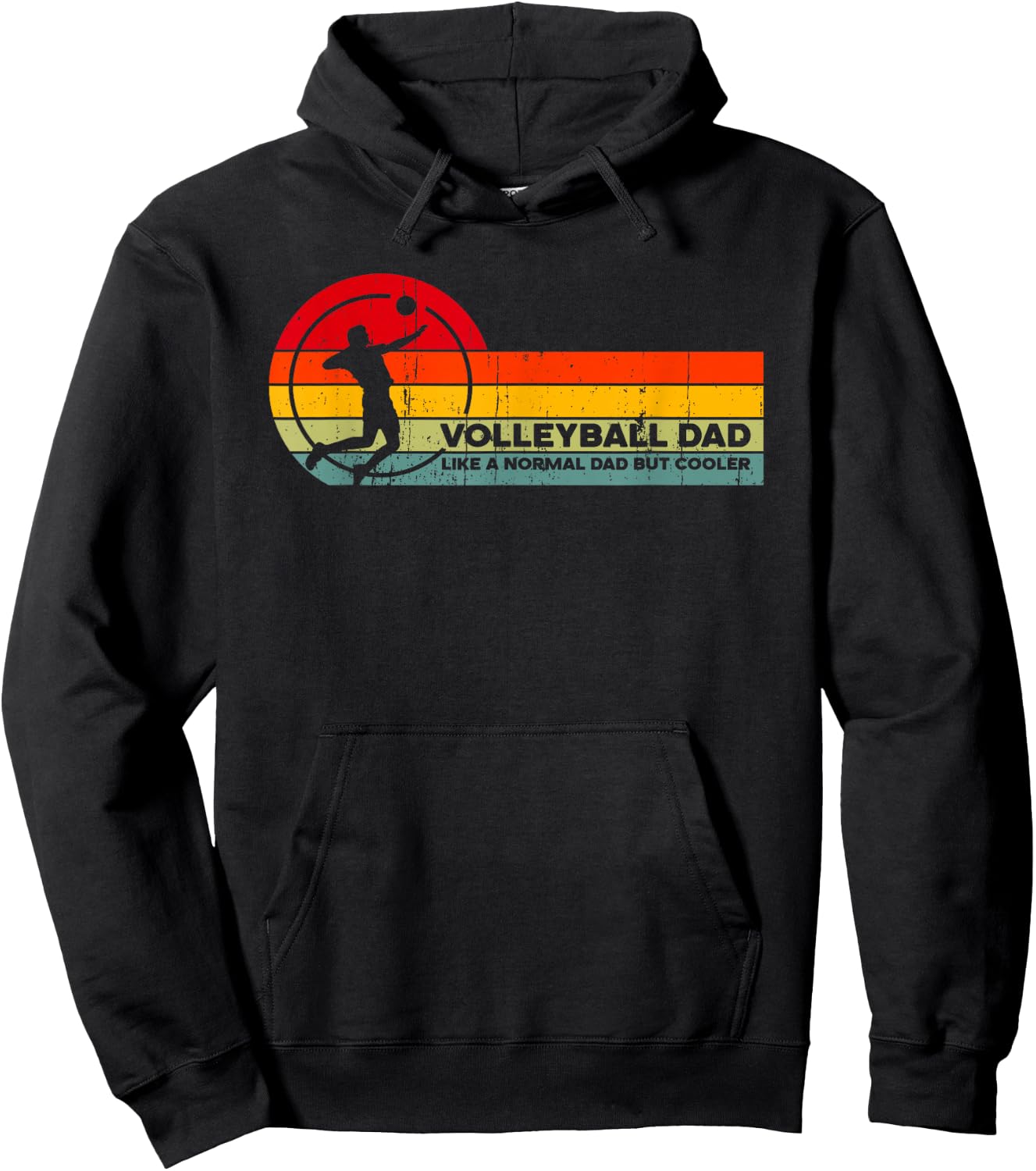 Volleyball Dad Like Normal but Cooler - Funny Volleyball Dad Hoodie - Hoodie | Black