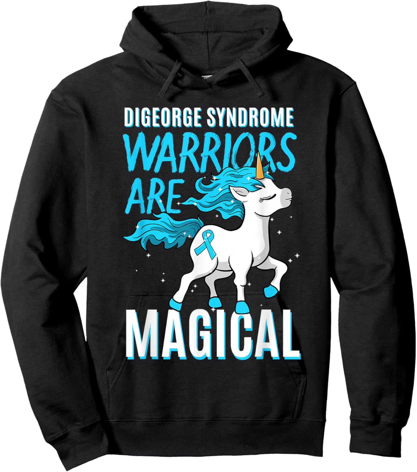 Digeorge Syndrome Awareness 22q11.2 Deletion Unicorn Lover Hoodie - Hoodie | Black