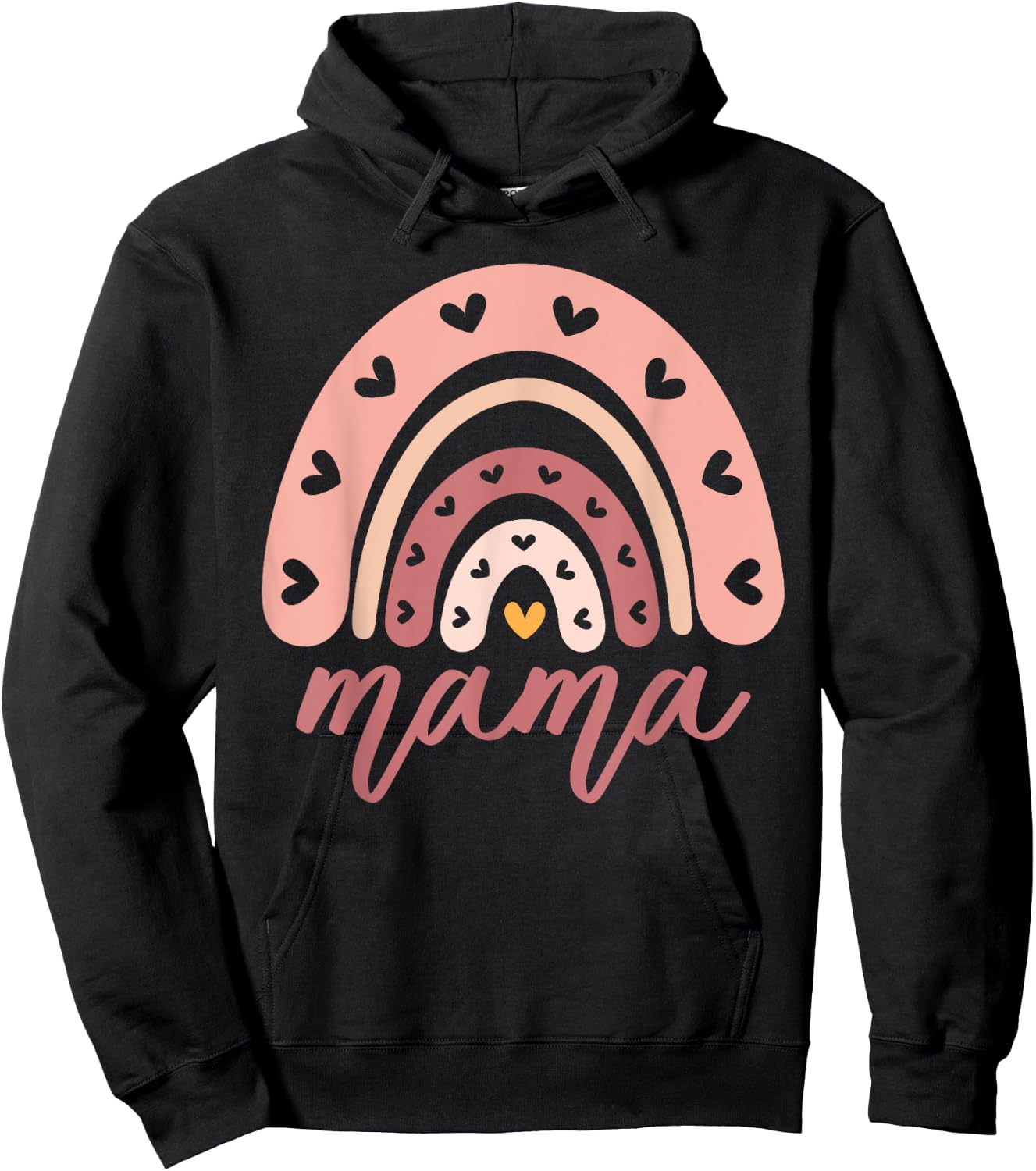 Mama Birthday Rainbow Family Mom Hoodie - Hoodie | Black