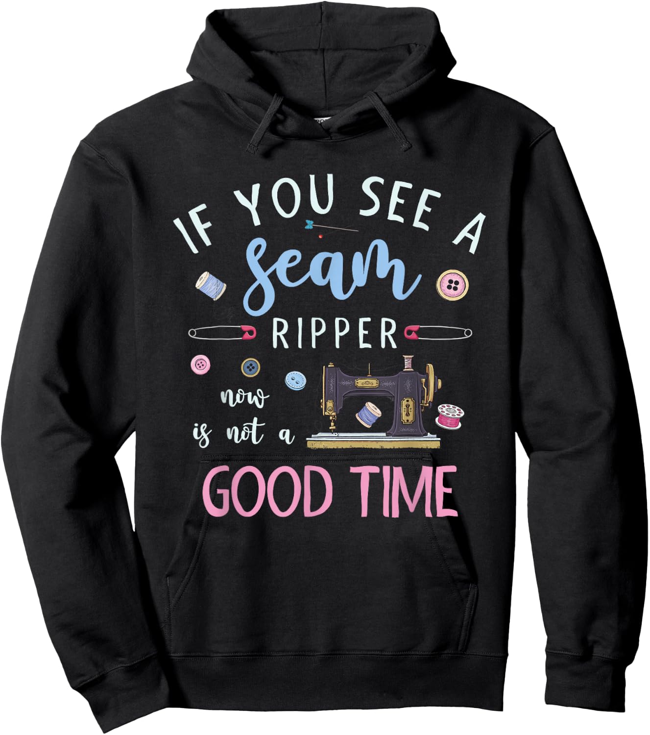 Dressmaker Handmade Running Stitch Sewing Funny Sewing Hoodie - Hoodie | Black