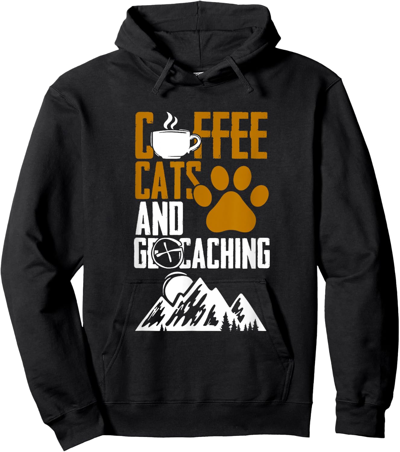 Coffee Cats And Geocaching Geocache Geocacher Hoodie - Hoodie | Black